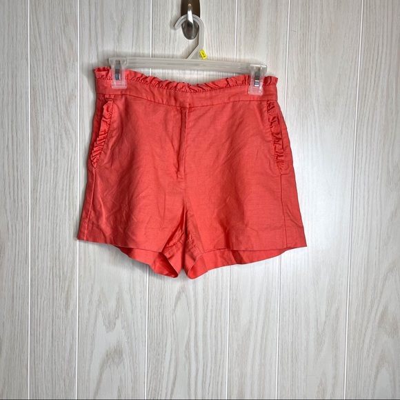 Women's JCrew Coral Ruffle Shorts Size 2 - Picture 2 of 6